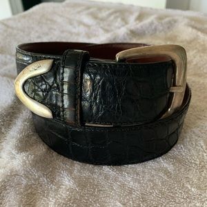 Ralph Lauren croc belt with sterling silver buckle